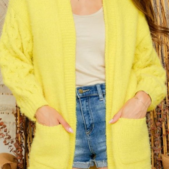 Ultra plush soft Yellow Cardigan - Picture 4 of 5